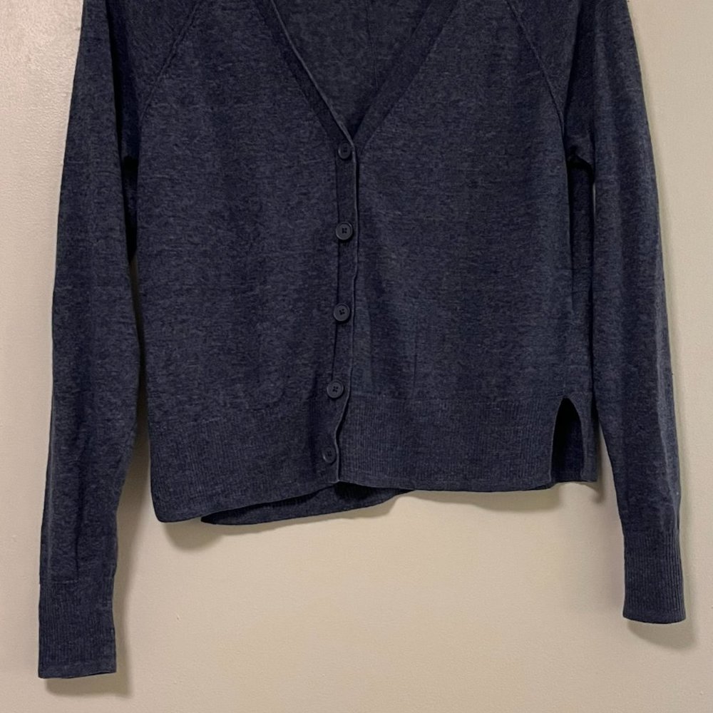 GAP blue linen cardigan, small petite